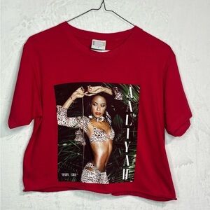 Cross Colours Aaliyah Bold Red Graphic Crop Top